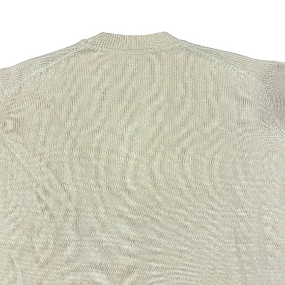 Bloomingdale's 100% Cashmere Knit Ivory Short Sleeve Sweater Women's Extra Small - Picture 10 of 13